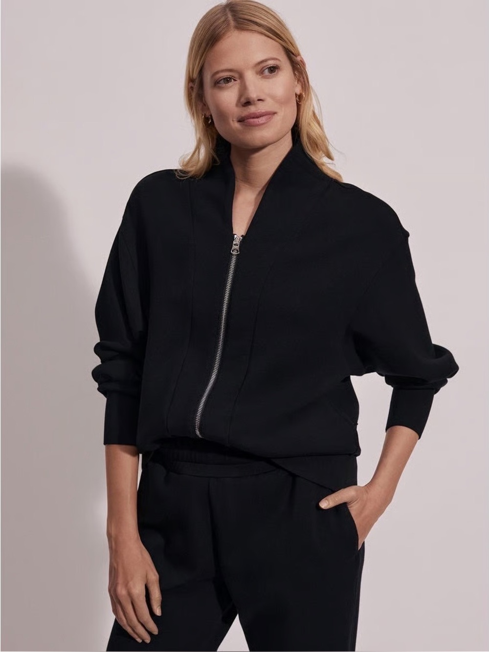 Varley Pelham Black Zip-Front Jacket